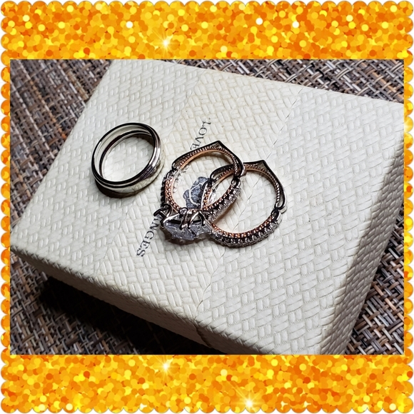 💛JUST IN💛Wedding Set 18K Rose Gold 3pc Set - Picture 8 of 14